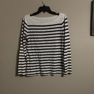 Ann Taylor Long Sleeve Stripped Top